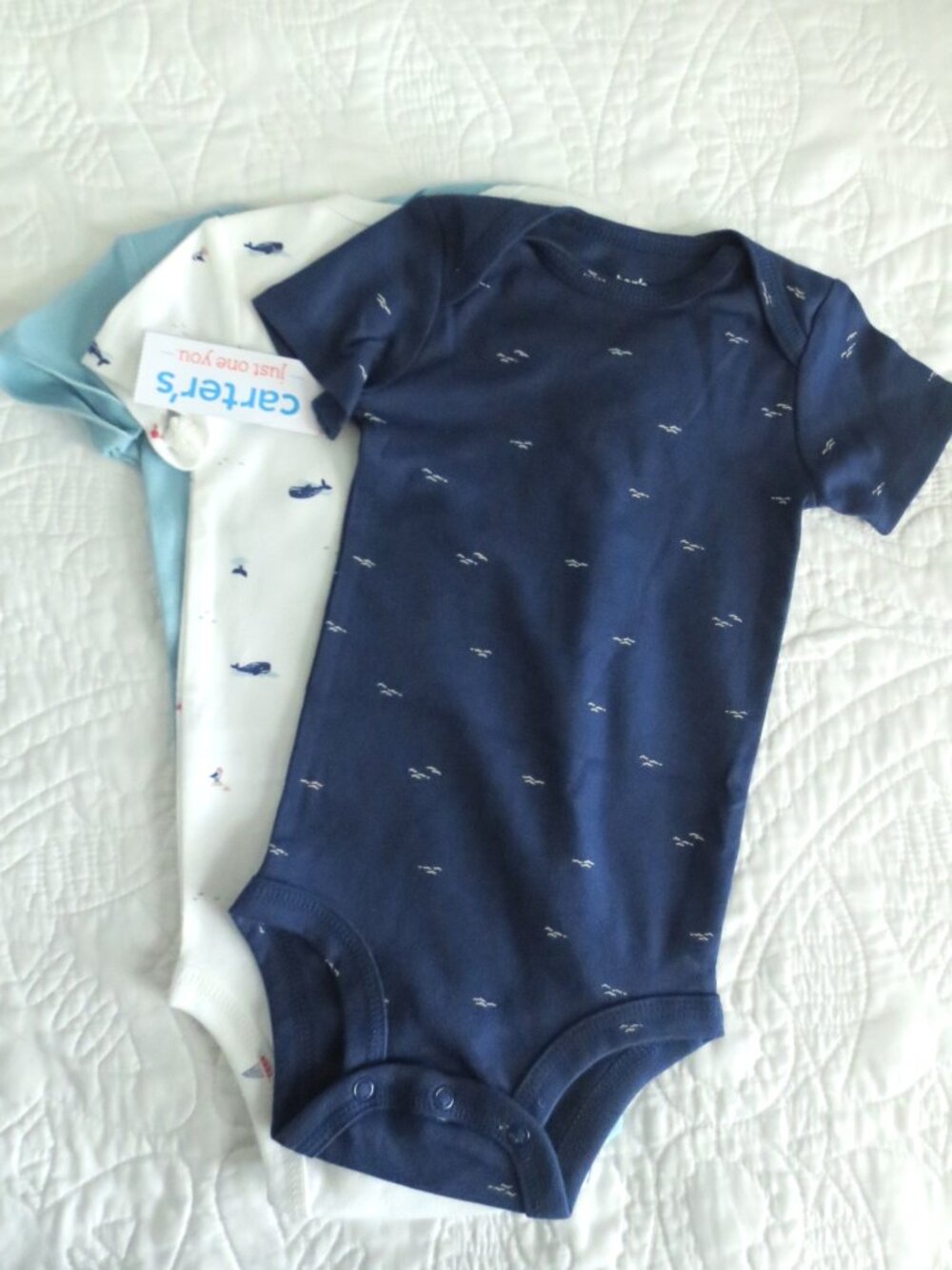Carter's Coastal 3 Piece 9M Short Sleeves Bodysuits